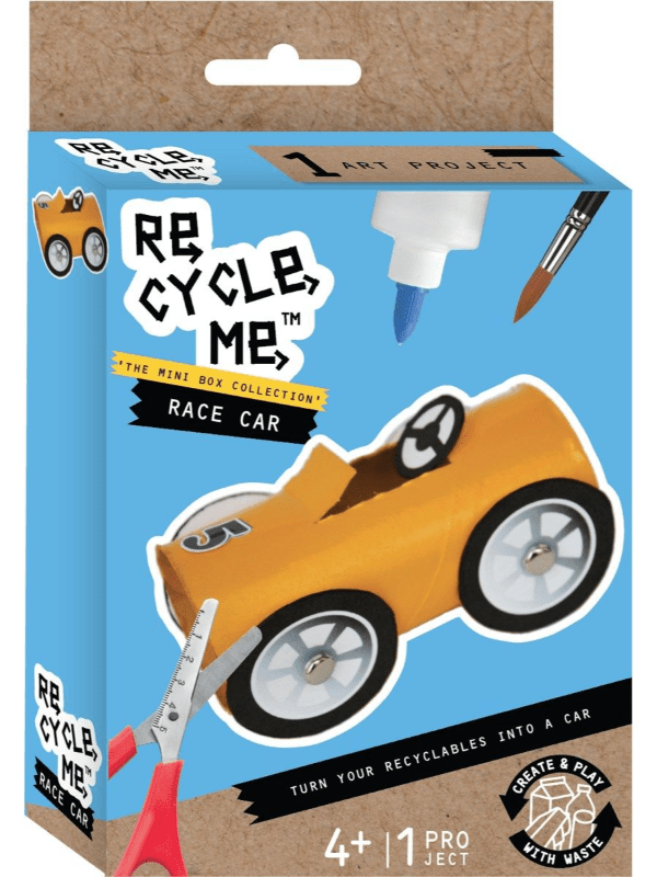Re-Cycle-Me Mini Box Robot Race car