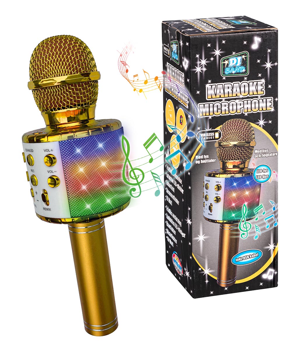 Guld Karaokemikrofon Med Lys