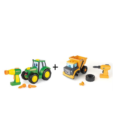 John Deere Johnny Byg En Traktor Og John Deere Build A Dump Truck Sæt