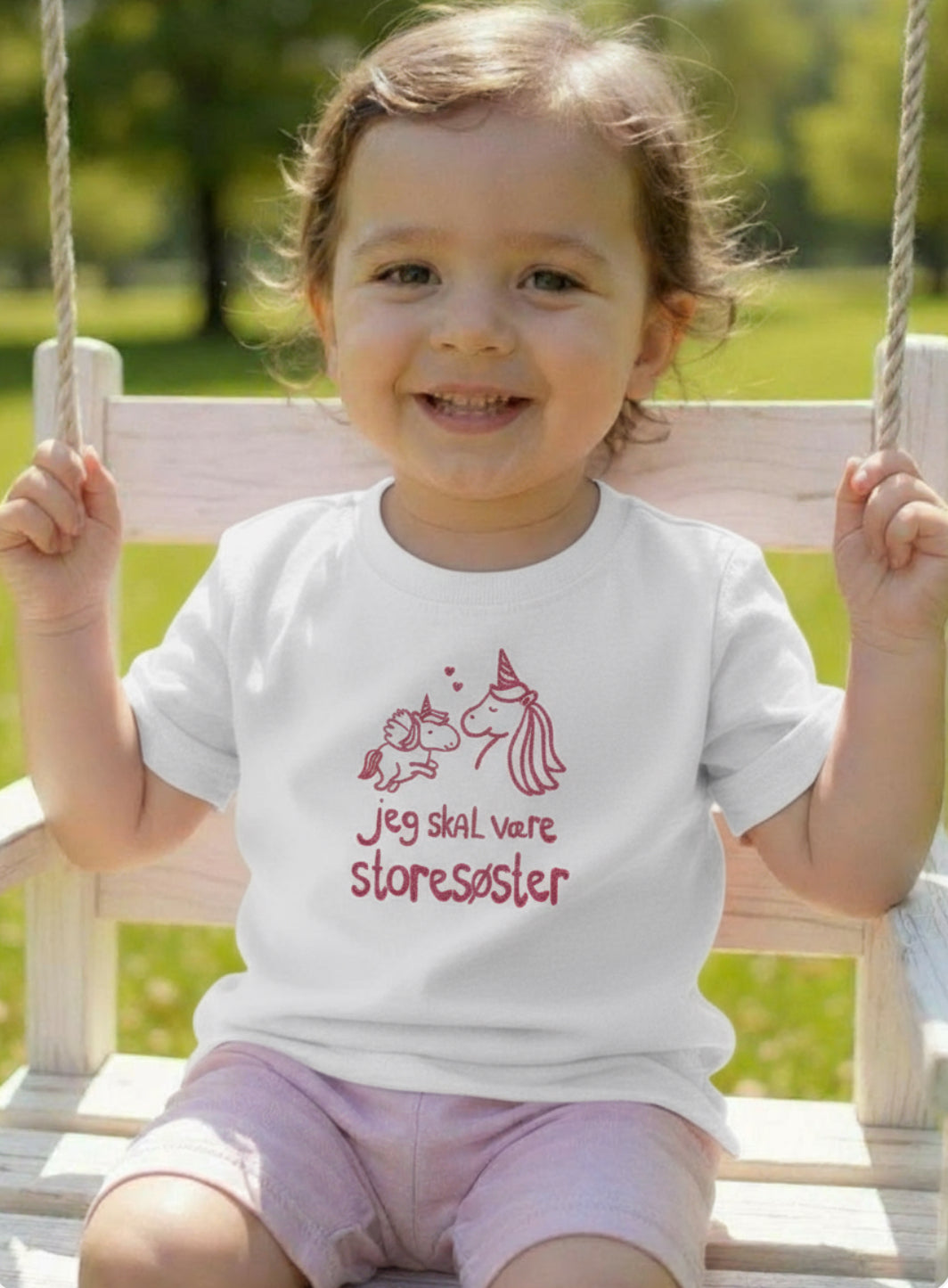 Jeg Skal Være Storesøster T-shirt S/S Enhjørning Hvid