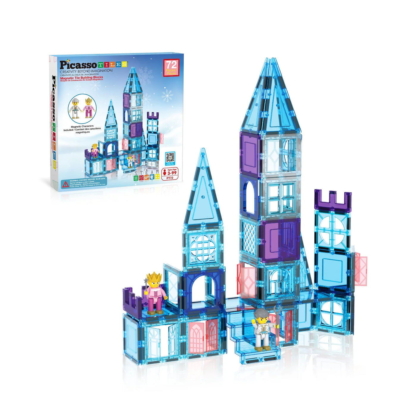 Picasso Tiles 72-dele Is Slot Magnetiske Byggefliser med Figurer