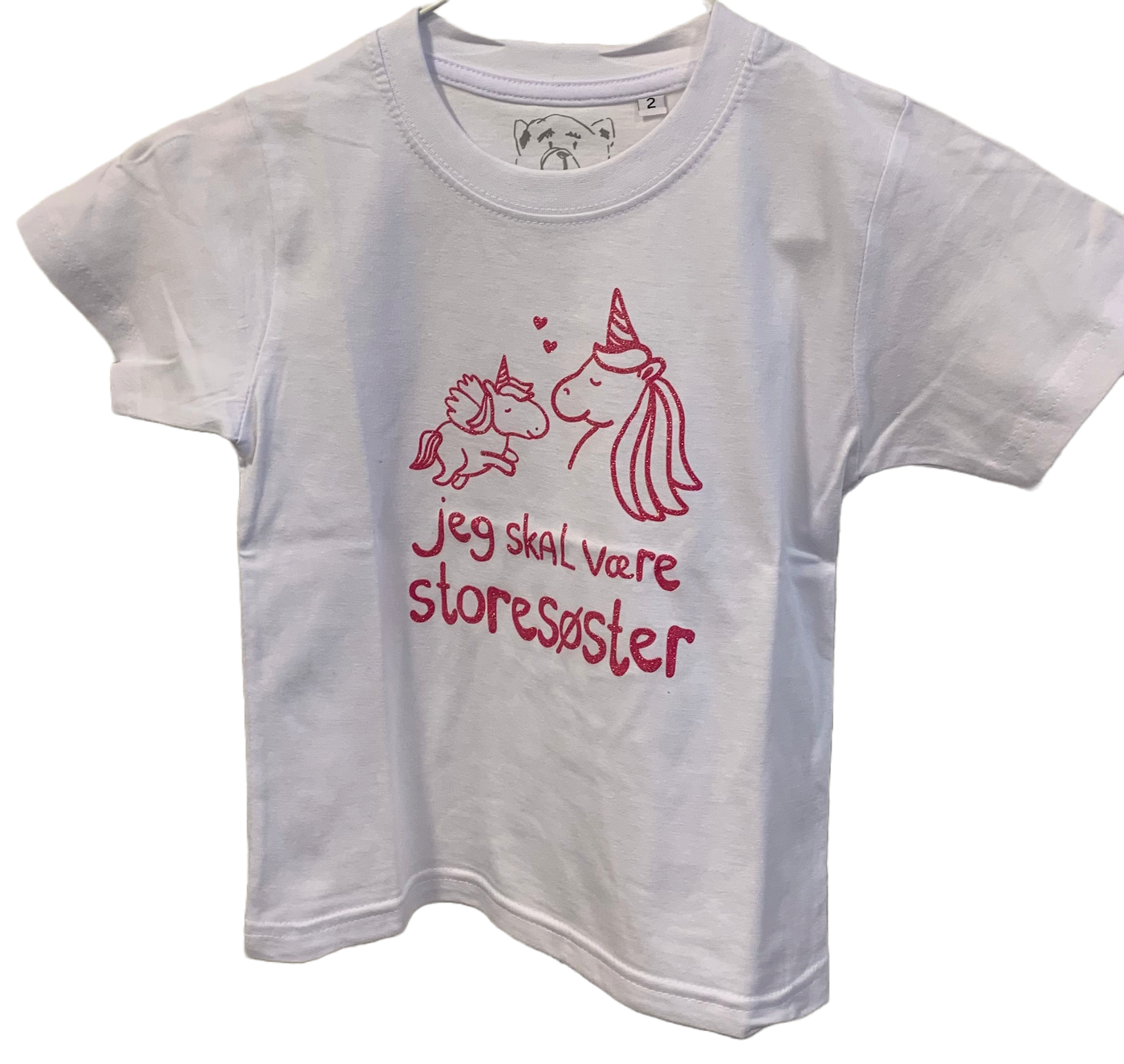 Jeg Skal Være Storesøster T-shirt S/S Enhjørning Hvid