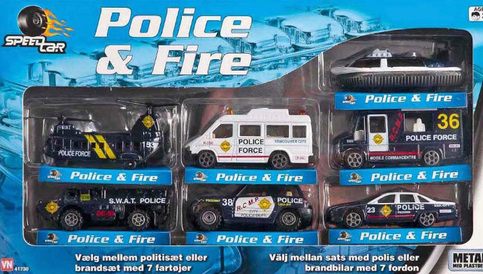 Speed Politi Sæt Med 7 Transportmidler