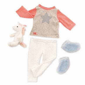 Our Generation Dukketøjs Sæt, Pyjamas M/ Enhjørning Bamse