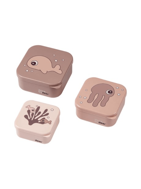 Done by Deer Snack Bokse Sæt 3-Stk. Sea Friends Powder