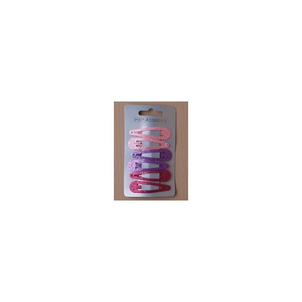 3-Pak Glimmer Hårspænder, Pink/Lilla