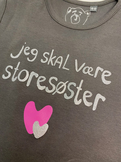 Jeg Skal Være Storesøster T-Shirt L/S, Steel Grey