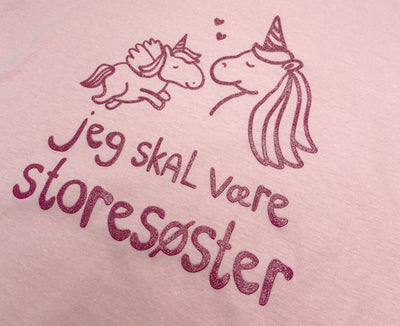 Jeg Skal Være Storesøster T-shirt S/S Enhjørning Rose