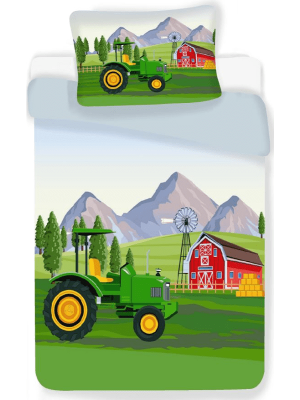 Junior Sengetøj Med Grøn Traktor 