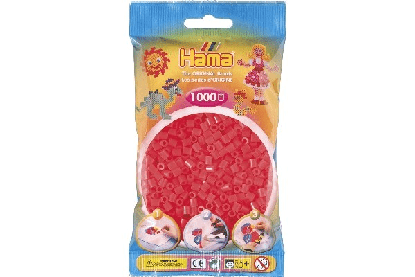 Hama Midi Perler 1000 Stk Neon Rød