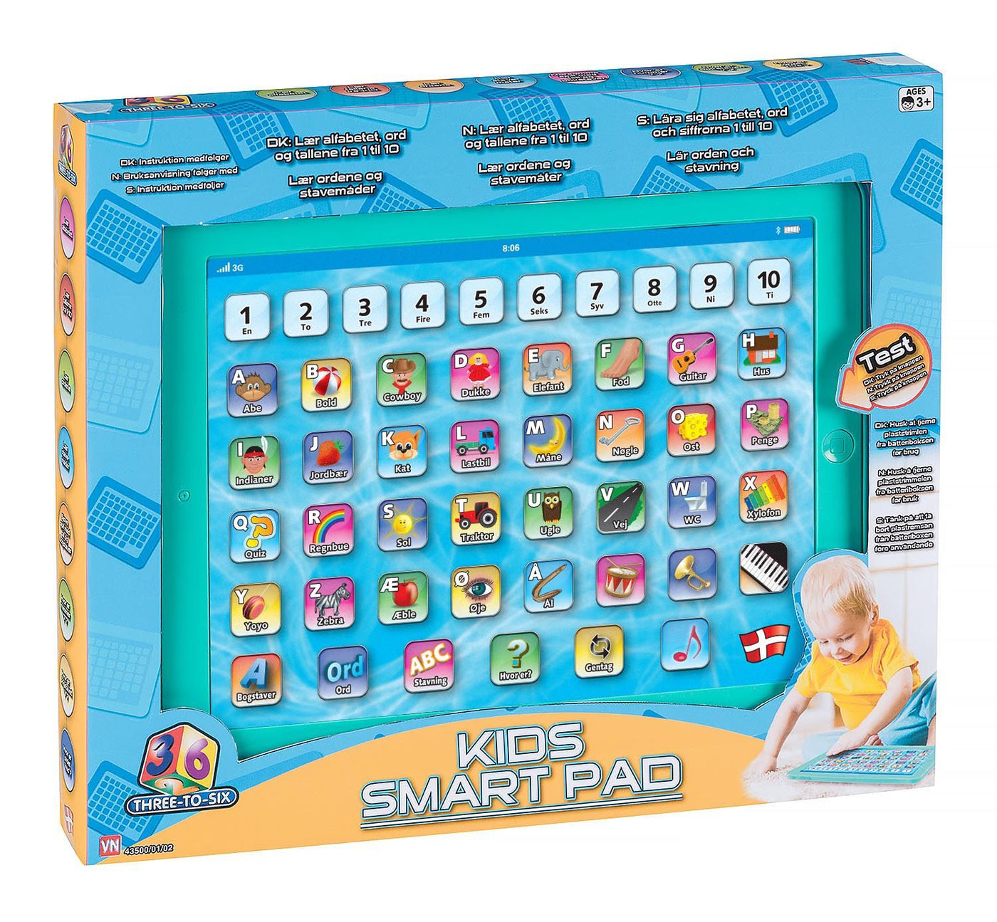 Kids-PAD LÆRE TABLET Med ÆØÅ