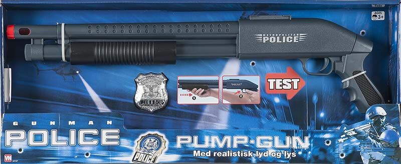 Politi Pumpgun Med Lys Og Lyd