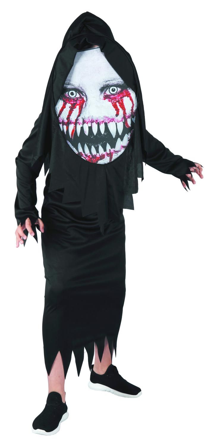 Dæmon Med Kæmpe Hoved Maske 140 Cm.