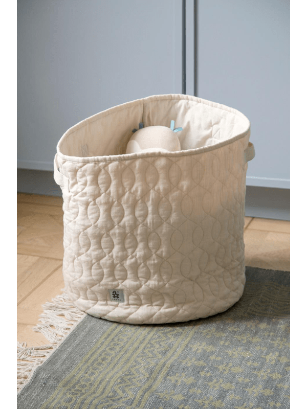 Sebra Quiltet Kurv, 48 l., Straw Beige