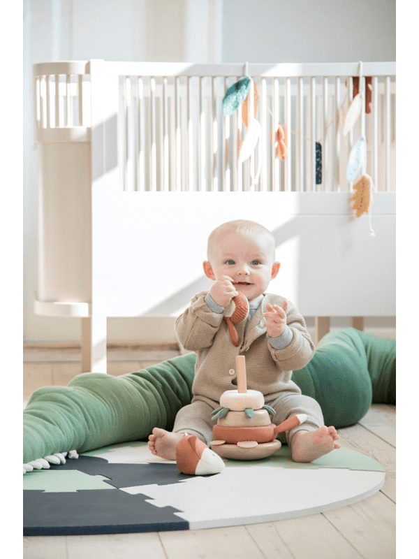Sebra Strikket Pude, XXL, Sleepy Croc, Pine Green