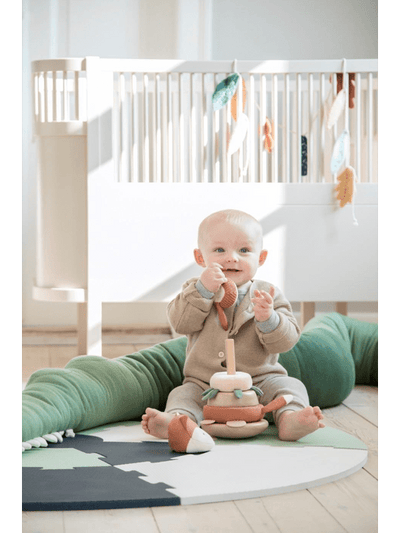 Sebra Strikket Pude, XXL, Sleepy Croc, Pine Green